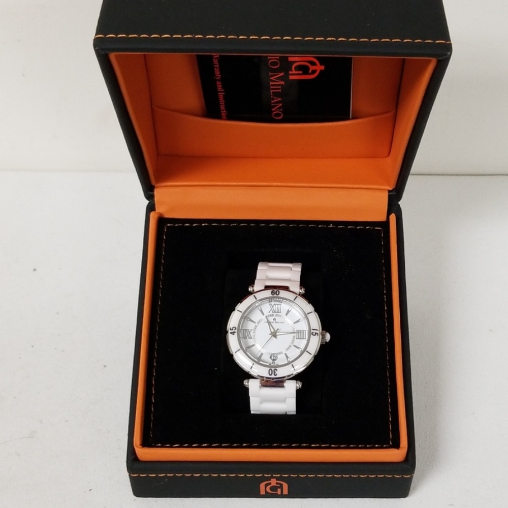 NWB Giorgio Milano White Stainless Steel Watch